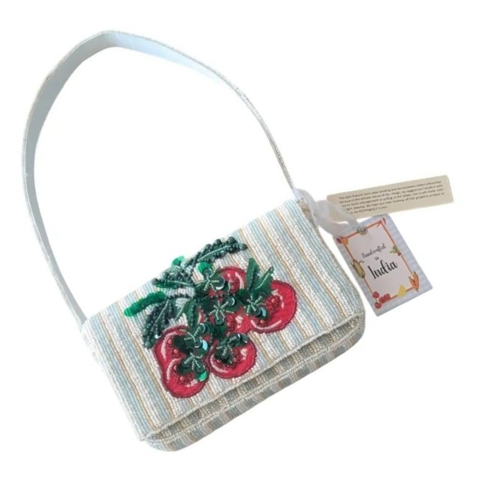 Handcrafted In India Viral Beaded Tomato Vine Shoulder Bag NWT